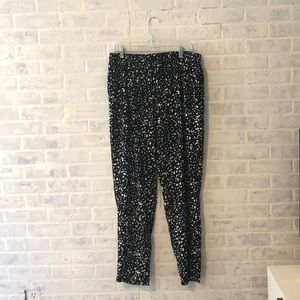 Patterned Black and White Pants